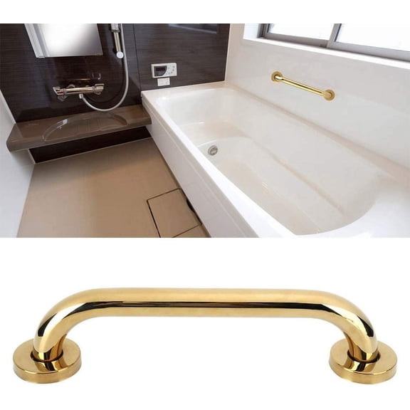 KOK-12 Inch Grab Bar, 2Pcs Brushed Gold Grab Bar Stainless Steel Shower Grab Bar Shower Handle for Elderly Bathroom Balance Bar Safety Grab Bar for Bathtub-0513