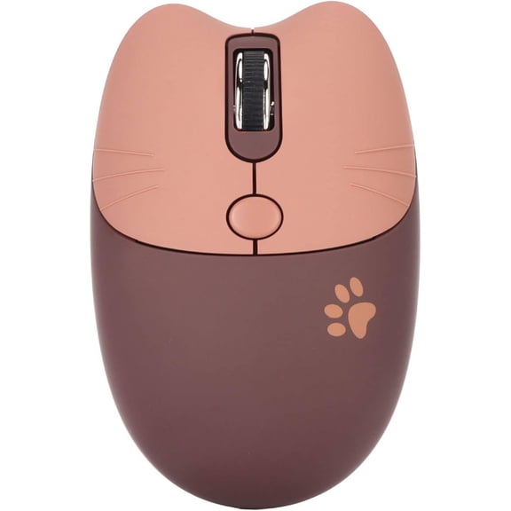KOK-Cute Cat Wireless Mouse, 2.4G Wireless Mute 3 Levels DPI Mouse, 10m Transmission Distance, for Windows 2000 2003, for Win7 8 10 Vista ME, for OS X for Linux PC Laptop for Android (Curry)-0508