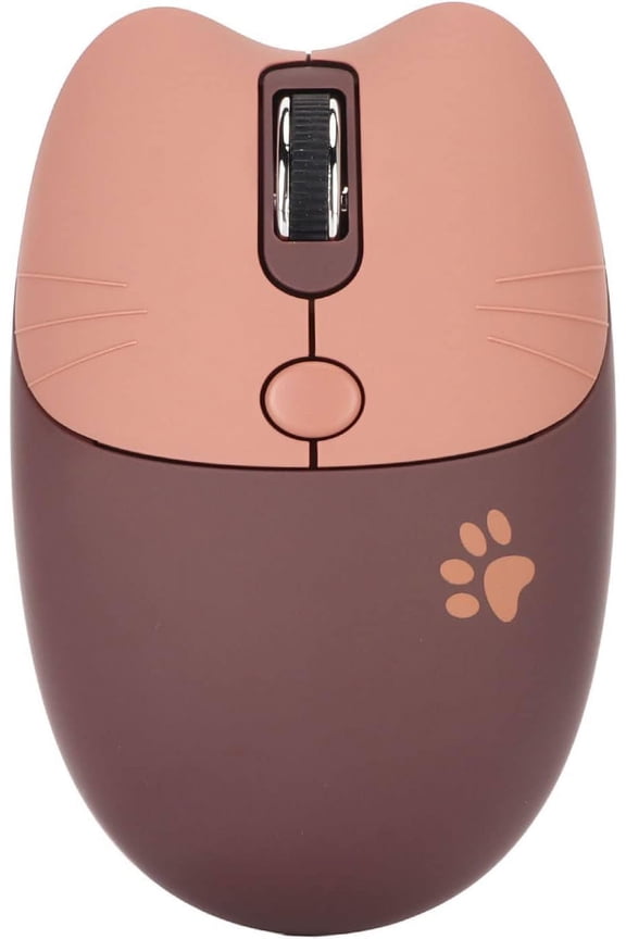 -Cute Cat Wireless Mouse, 2.4G Wireless Mute 3 Levels DPI Mouse, 10m Transmission Distance, for Windows 2000 2003, for Win7 8 10 Vista ME, for OS X for Linux PC Laptop for Android (Curry)-0508