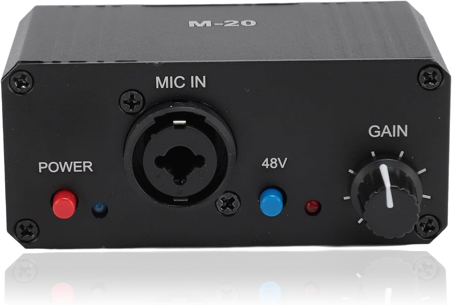 KOKMicrophone Preamp Mic Gain Booster, 48V Phantom Power XLR Output