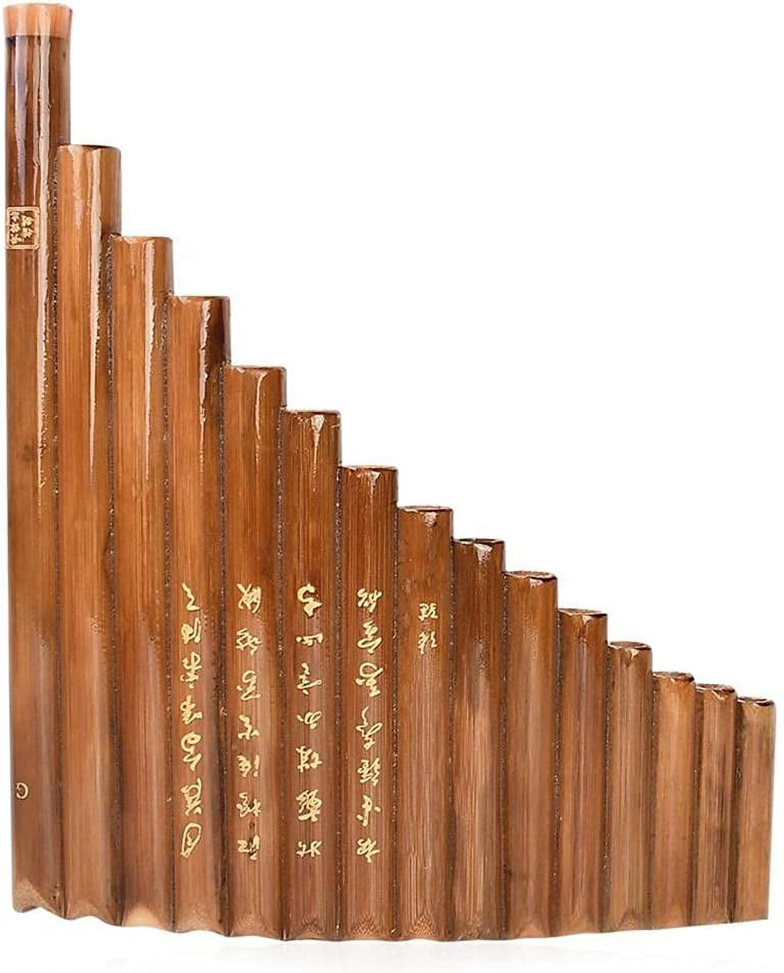 Flûte De Pan Chinoise 15 Tuyaux Keenso - Clé De Sol - Bambou Naturel Pour Débutants