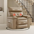 thumbnail image 1 of KOKEBREN Electric Power Recliner Chair - PU Leather Swivel Rocker with Massage & Heat,270° Rotation,Side Pocket & Remote Control-Compact 21" Wide Motorized Glider for Living Room,Tan, 1 of 9