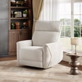 thumbnail image 1 of KOKEBREN Power Recliner Chair, Swivel Rocker Chair for Adults, Upholstered Fabric Glider Recliner Nursery Chair with USB Ports,Single Sofa Seat for Living Room, Beige, 1 of 7