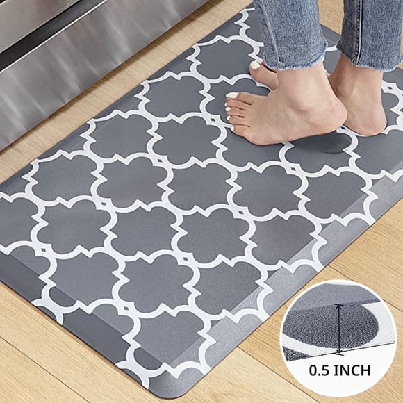 KOKHUB Kitchen Mat Anti Fatigue 17.3" x 28", Cushioned Non Slip Waterproof Kitchen Floor Mat, Washable Padded Standing Mat for Sink, Office, Laundry Room