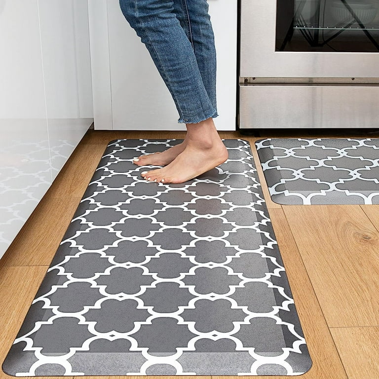 KOKHUB Kitchen Mat and Kitchen Rugs 2 Pieces-Gray, 17x28+17x47