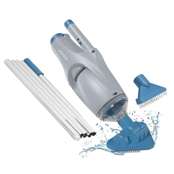 KOKIDO (2025 Upgrade) Rechargeable Pool Spa Hot Tub Vacuum with Adjustable Pole, 2 Brush Vac Heads. Cordless Handheld Pool Vacuum for Above Ground Pools, Spas, Hot Tubs, Last 60 Mins, XTROVAC 110