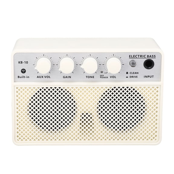 KOKKO KB-10 Portable Electric Bass Amplifier 10W Dual Channel Rechargeable BT Bass Speaker for Practice (6.30 x 4.33 x 3.94 inches / 16 x 11 x 10 cm)