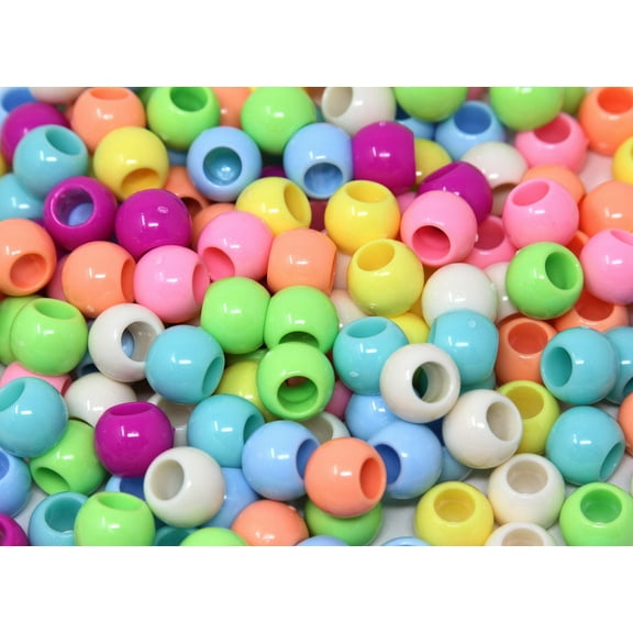 KOKO 160PC 12x15 mm  Pony Beads, Bracelet Cool Beads, Beads for Hair Braids, Beads for Kids Crafts, Plastic Beads, Hair Beads for Braids for Girls (Pastel Mix)