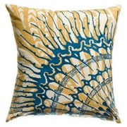 KOKO Company 91938 Water 18 in. x 18 in. Pillow - Blue-Mustard