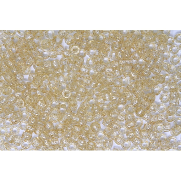 KOKO Premium Beads, 6 x 9 mm Around 540pc , Multi-Colored Bracelet Cool Beads, Beads for Hair Braids, Plastic Beads, Hair Beads for Braids for Girls (Gold Glitter)