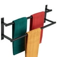thumbnail image 1 of KOKOSIRI 24 Inch Double Towel Bar Bath Towel Racks Bathroom Towel Holder Towel Storage Towel Shelf Wall Mounted Stainless Steel Matte Black B5010BK-L24, 1 of 7