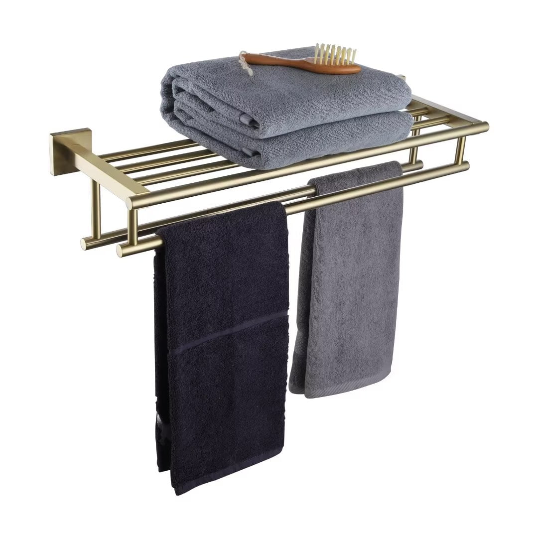 KOKOSIRI 24 Inch Towel Rack with Double Towel Bars Bathroom Towel Shelf ...