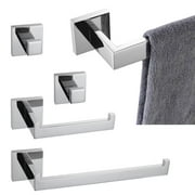 KOKOSIRI 5 Pieces Bathroom Hardware Set Towel Bars Toilet Paper Holder Robe Hook x 2 Polished Finish B05A5-CH
