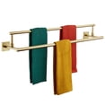 thumbnail image 1 of KOKOSIRI Bath Towel Bars 32-Inch Double Towel Rails Overlength Bathroom Racks for Cabinet Kitchen Brushed Gold Stainless Steel B5009BG-L32, 1 of 7