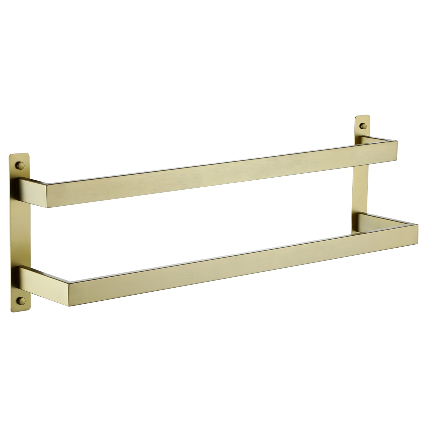 KOKOSIRI Bath Towel Bars Bathroom 2-Tiers Ladder Brushed Gold Towel Rails 24 Inches Towel ...