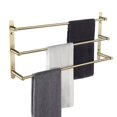 thumbnail image 2 of Towel Rail Bar Wall Mount Square Bathroom Accessory Modern Chrome Single Holder 2 of 6