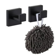 KOKOSIRI Bath Towel Hook Square Robe Hook Coat Hook Bathroom Kitchen Matte Black B1010BK-P2