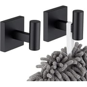 KOKOSIRI Robe Hook Bathroom Towel Coat Hooks Matte Black for Bath Kitchen Wall 2 Pack B1013BK-P2