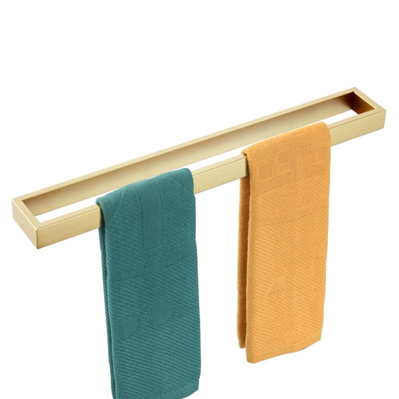 KOKOSIRI Towel Bar Brushed Gold Bath Towel Holder 24 Inch Kitchen Towel Hanger Rack Stainless Steel Bathroom Hardware Wall Mounted, 1 Pack B4008BG-L24