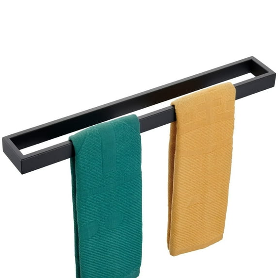 KOKOSIRI Towel Bar Matte Black Bath Towel Holder 24-Inch Kitchen Rack Stainless Steel for Bathroom Hardware Wall Mounted, 1 Pack B4008BK-L24