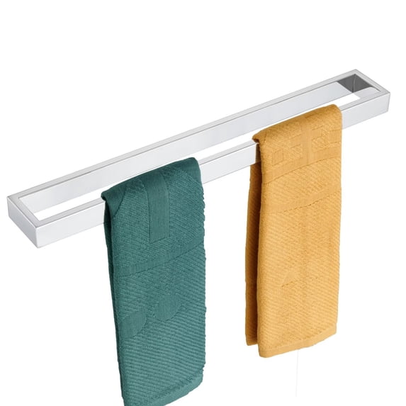KOKOSIRI Towel Holder Chrome Bath Towel Bar Rack 24-Inch Kitchen Holder Polished Stainless Steel for Bathroom Hardware Wall Mounted, 1 Pack B4008CH-L24