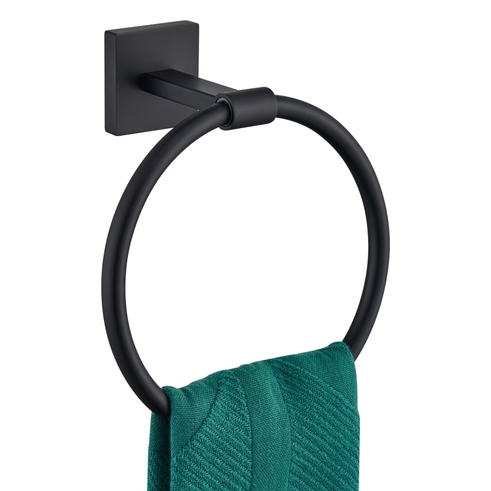 KOKOSIRI Towel Ring Matte Black Bath Towel Hanger Bathroom Hardware ...