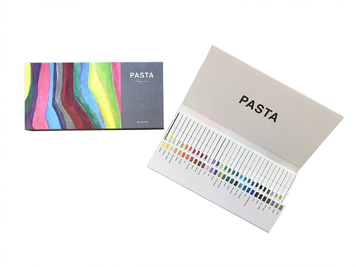Kokuyo Japan Graphic Marker Pasta 30 Color Set Aqueous for Drawing KE-SP15-30 with Kanji Love Sticker, 5.19x0.35x0.43 in