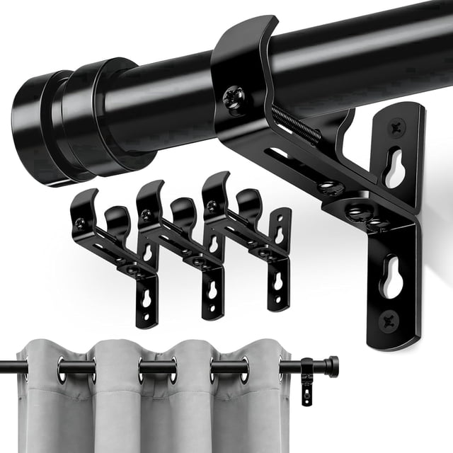 KOLAKO 4 Pack Curtain Rod Brackets Heavy Duty Curtain Rod Holders Hooks ...