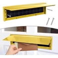 thumbnail image 1 of KOLAKO Mail Slot, Brass Letter Slot Internal External, Metal Letterbox Draught Excluder with Brush Suitable for UPVC Composite Wooden Doors, 11.5 inch , Gold, 1 of 7