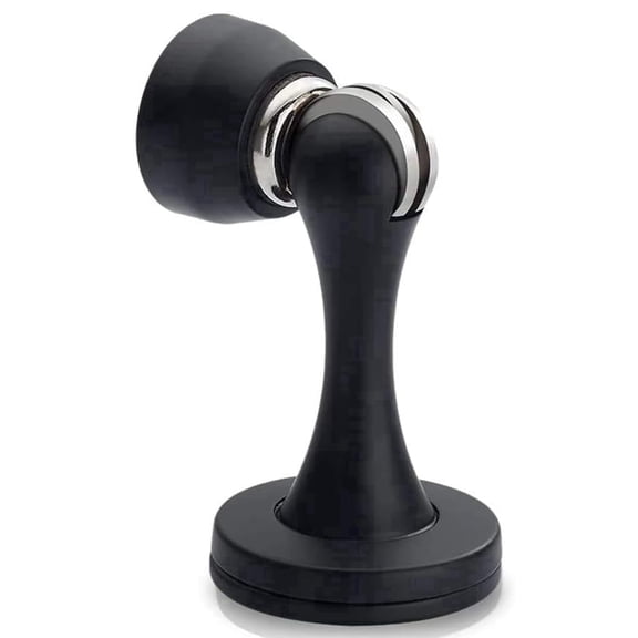 KOLAKO Magnetic Door Stopper , Magnet Door Stop with Catch Stainless Steel, Floor Wall Mount Doorstop Brushed Satin Nickel, Protector, Black