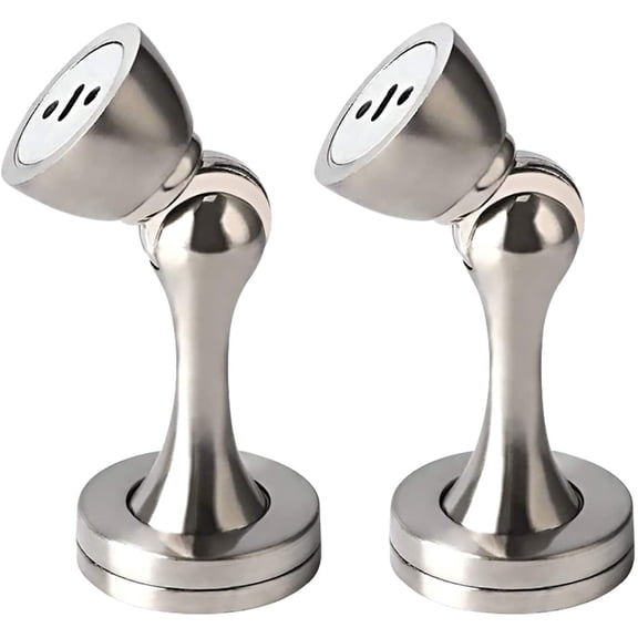 KOLAKO Magnetic Door Stops,Wall Floor Mounted Door Stopper, Silver, 2 Pcs