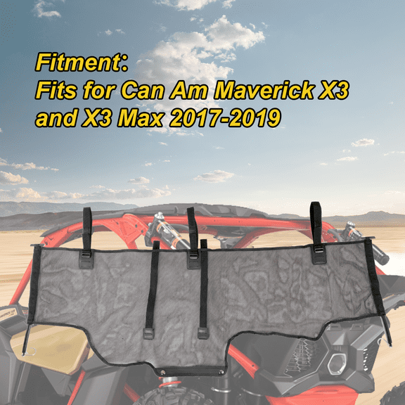 KOLEMO Rear Side Window Shade Shield Net Cover for UTV Can-Am Maverick X3 2 Seat