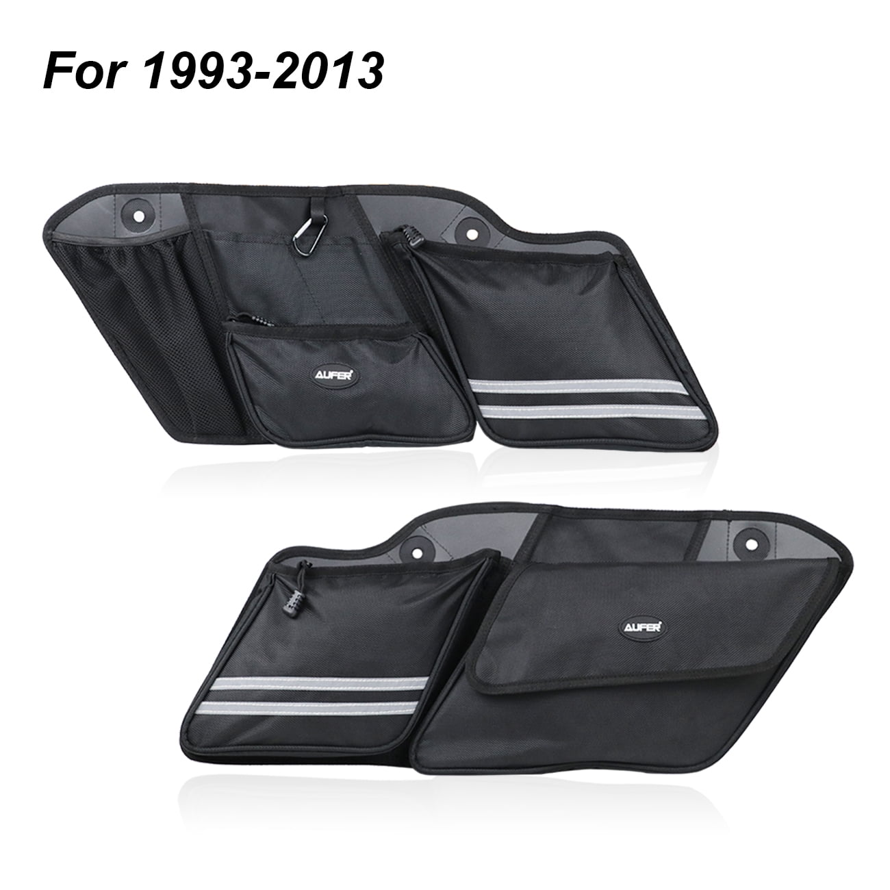 KOLEMO Saddlebag Side Organizers Storage Bag Compatible With For 1993-2013 Touring Road King Road Glide Electra Glide Street Glide Left \u0026 Right Side Motorcycle Saddlebag 2 pack