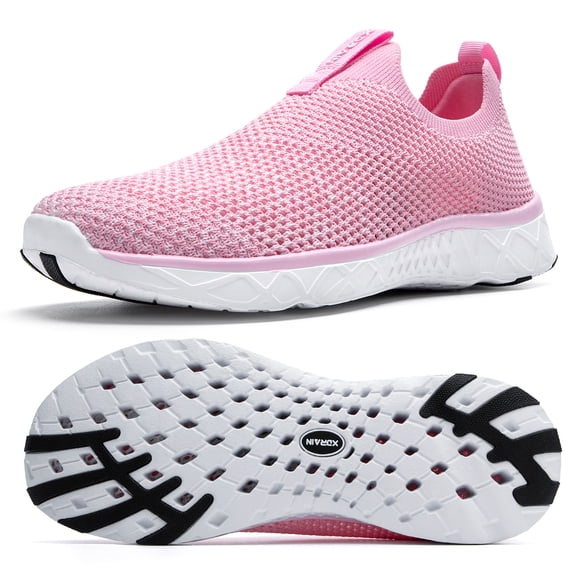 KOLILI Women's Water Shoes Lightweight Quick Drying Aqua Walking Shoes Barefoot for Beach Water Sports Travel Light Pink 8