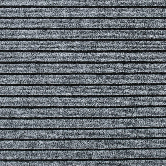 KOLOKO Garage Floor Carpet with Rubber Backing Heavy Duty Indoor Outdoor Thickened Non-Slip Utility Mat Resistant for Gym Patio Porch Basement, Grey Striped, 3'x33' Roll