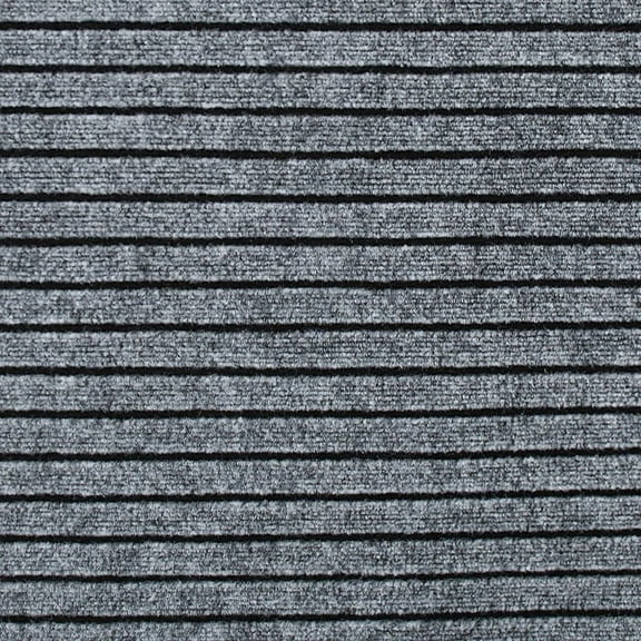 KOLOKO Garage Floor Carpet with Rubber Backing Heavy Duty Indoor Outdoor Thickened Non-Slip Utility Mat Resistant for Gym Patio Porch Basement, Grey Striped, 6'x15' Roll