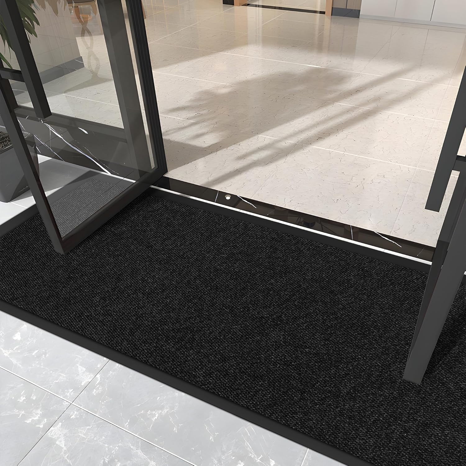 KOLOKO Outdoor Indoor Front Door Mat for Entrance Commercial Doormat Welcome Floor Mat Entryway Rug Black 3'x5'