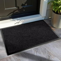 KOLOKO Black Rubber Backed Outdoor Indoor Doormat, Floor Mat, 3'x5', Non-Slip, Dirt Trapper, Low Profile