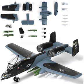 KOLOTESAME 1:72 Scale A-10 Thunderbolt II Warthog Highly Detailed Plastic Assembly Model Kit Accurate Reproduction with Paint Scheme Collector's Choice Gift for Adults and Kids(43PCS)