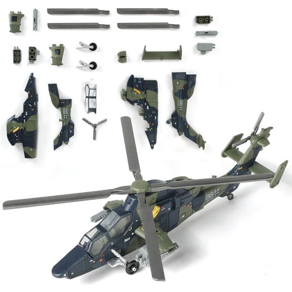 KOLOTESAME 1:72 Scale EC-665 Army Helicopter Quick Build Model Kit Precision DIY Military Aircraft Building Kit for Adults, Collectible Display Aviation Hobby, STEM Engineering Gift