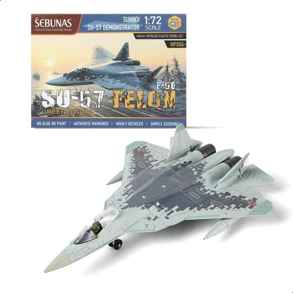 KOLOTESAME 1:72 Scale SU-57 Fighter Jet Quick Build Model Kit A precision replica with exquisite paintworka collector-grade masterpiece crafted for adults suitable for beginners