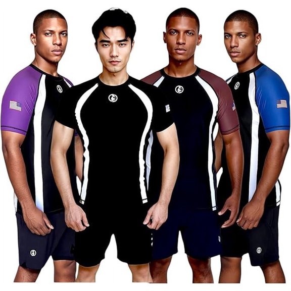 KOMBAT USA Half Sleeve Rash Guard BJJ No Gi, Jiu Jitsu BJJ Rash Guards, MMA Ranked Short Sleeve Compression Rash guard