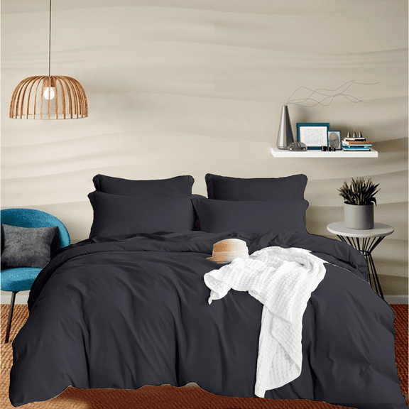 KOMFIT 800 Thread Count Duvet Cover set 100% Egyptian Cotton with Zipper Closure & Corner Ties 3 Pic Duvet Set Dark Gray , Twin/Twin XL (68x90)