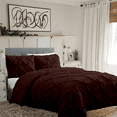 thumbnail image 1 of KOMFIT 800 Thread Count Pinch Pleated Duvet Cover set 100% Egyptian Cotton with Zipper Closure & Corner Ties 1 Duvet Cover & 2 Pillow Shams Chocolate Solid , Super King (98x108), 1 of 6