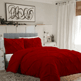 thumbnail image 1 of KOMFIT 800 Thread Count Pinch Pleated Duvet Cover set 100% Egyptian Cotton with Zipper Closure & Corner Ties 1 Duvet Cover & 2 Pillow Shams Red Solid , Twin/Twin XL (68x90), 1 of 6