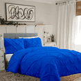 thumbnail image 1 of KOMFIT 800 Thread Count Pinch Pleated Duvet Cover set 100% Egyptian Cotton with Zipper Closure & Corner Ties 1 Duvet Cover & 2 Pillow Shams Egyptian Blue Solid , Oversized Queen (100x100), 1 of 6