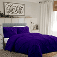 thumbnail image 1 of KOMFIT 800 Thread Count Pinch Pleated Duvet Cover set 100% Egyptian Cotton with Zipper Closure & Corner Ties 1 Duvet Cover & 2 Pillow Shams Purple Solid , Oversized Queen (100x100), 1 of 6