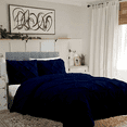 thumbnail image 1 of KOMFIT 800 Thread Count Pinch Pleated Duvet Cover set 100% Egyptian Cotton with Zipper Closure & Corner Ties 1 Duvet Cover & 4 Pillow Shams Navy Blue Solid , Oversized King (120x98), 1 of 6