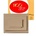 thumbnail image 1 of KOMFIT 800TC Egyptian Cotton Sheet Set Soft and Breathable - 4 Piece Bed Sheet Taupe Solid Full Size - 10" Deep Pocket, 1 of 5