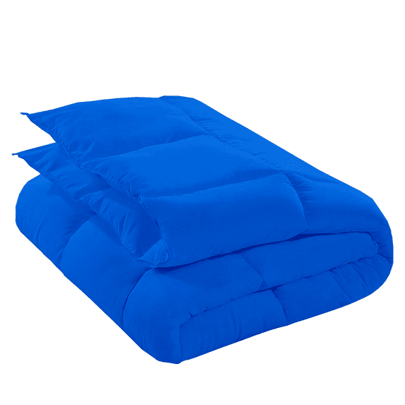 KOMFIT Bedding Comforter Duvet Insert - Quilted Comforter with Corner Tabs - Box Stitched Down Alternative Comforter 300 GSM ( Egyptian Blue , Full/Queen (90x90) )